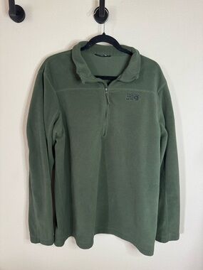 Mountain Hardwear Green Fleece 1/4 Zip Pullover Size M